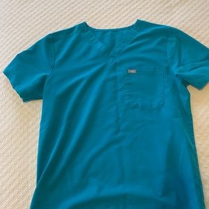 Figs scrubs top, teal.